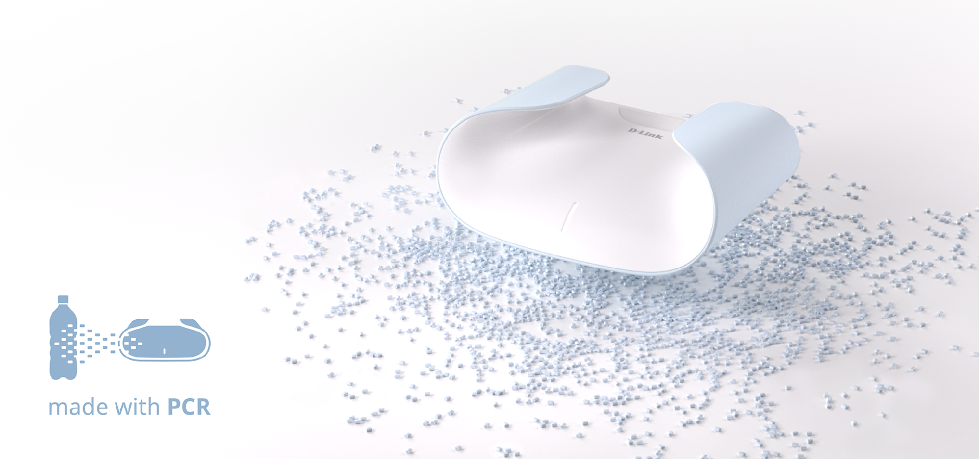 機殼使用 PCR 環保回收料 、 包裝減量並採用可回收材料