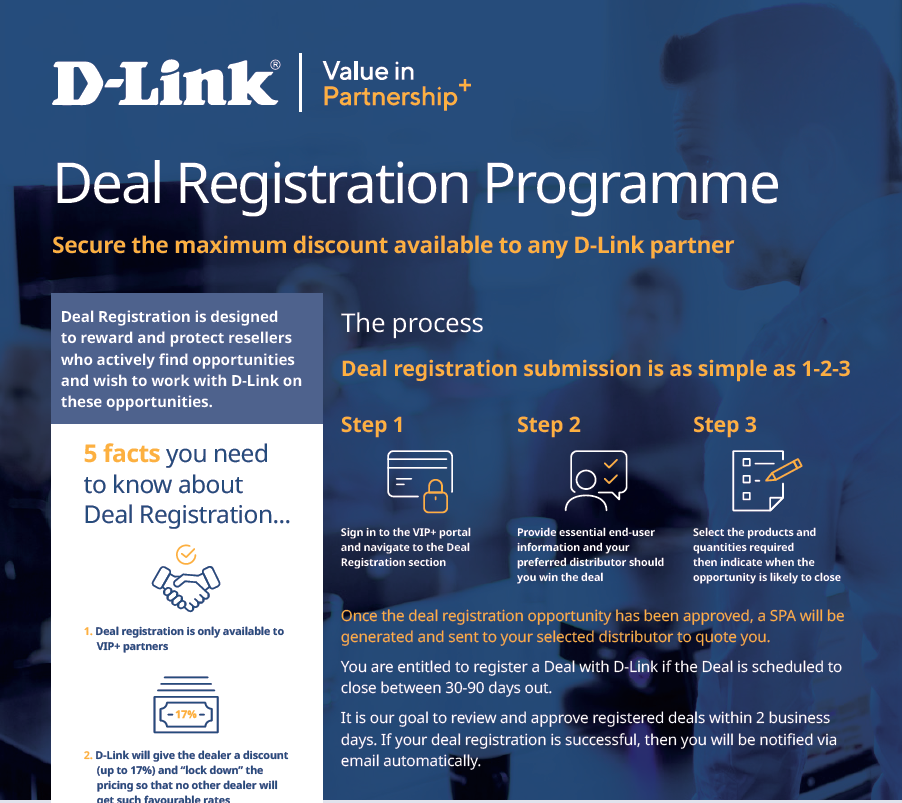 Deal Registration Examples Welcome to the VIP+ Partners Portal | D-Link UK